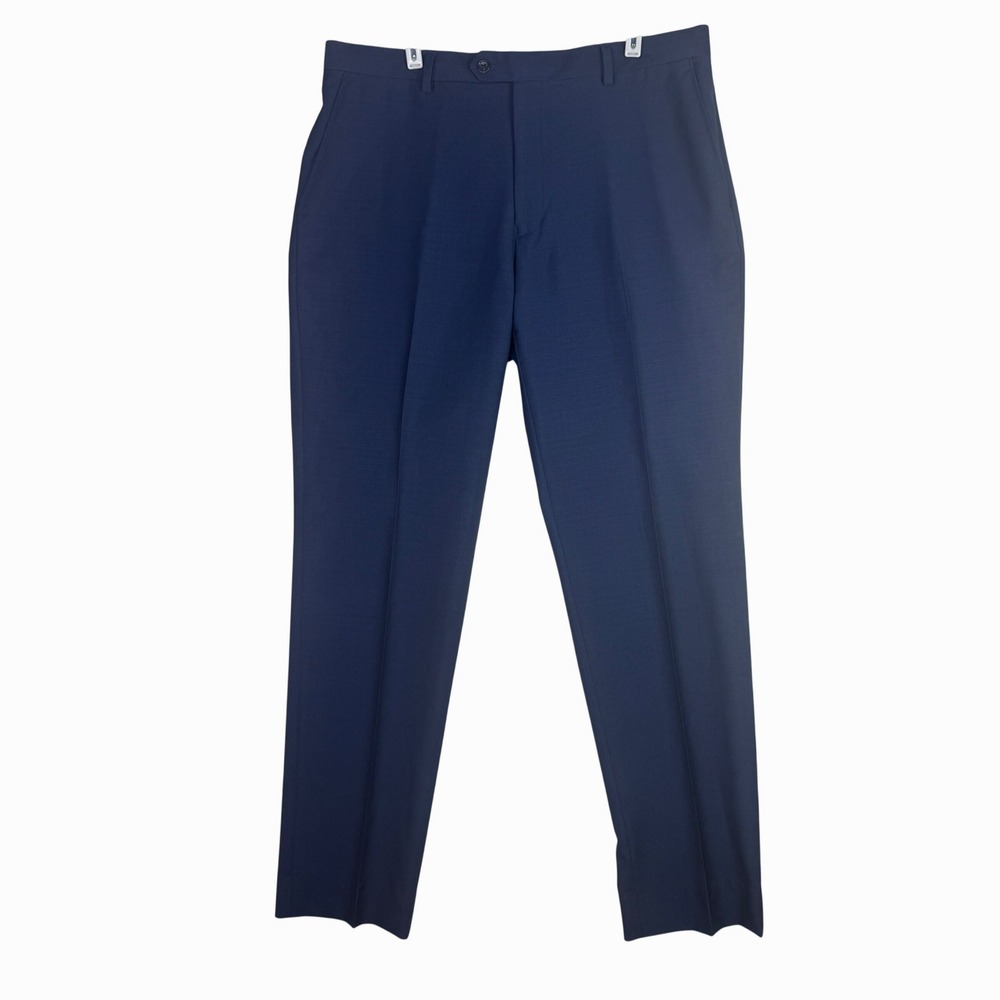 Jos. A. Bank Reserve Mens Navy Blue 100% Wool Flat Front Dress Pants 36R